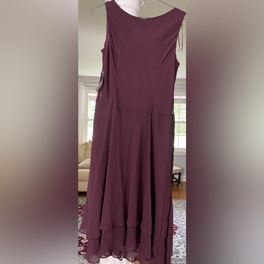 Slny Fashion NY women’s mid length Beaded details Chiffon Dress with Jacket 14 W - Picture 3 of 7